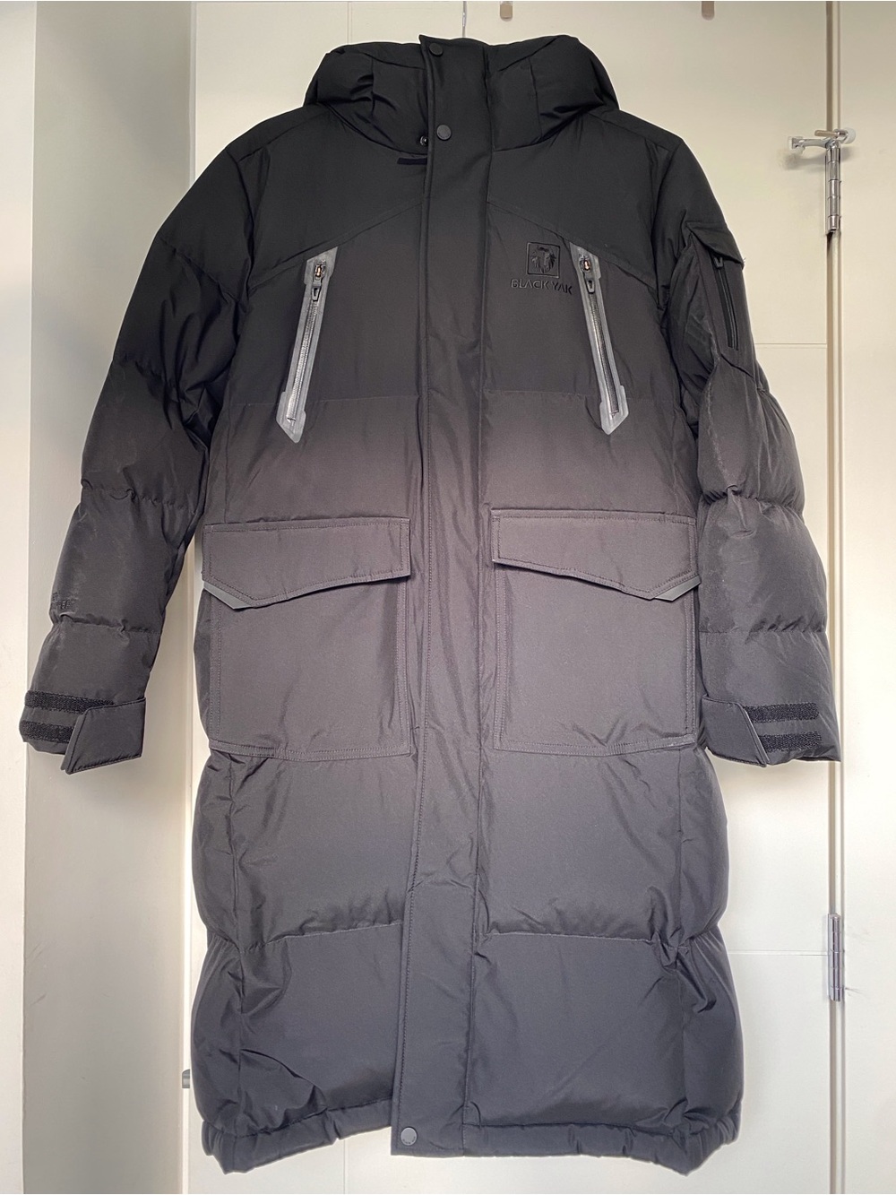 Black Long Down Puffer Parka with Hood